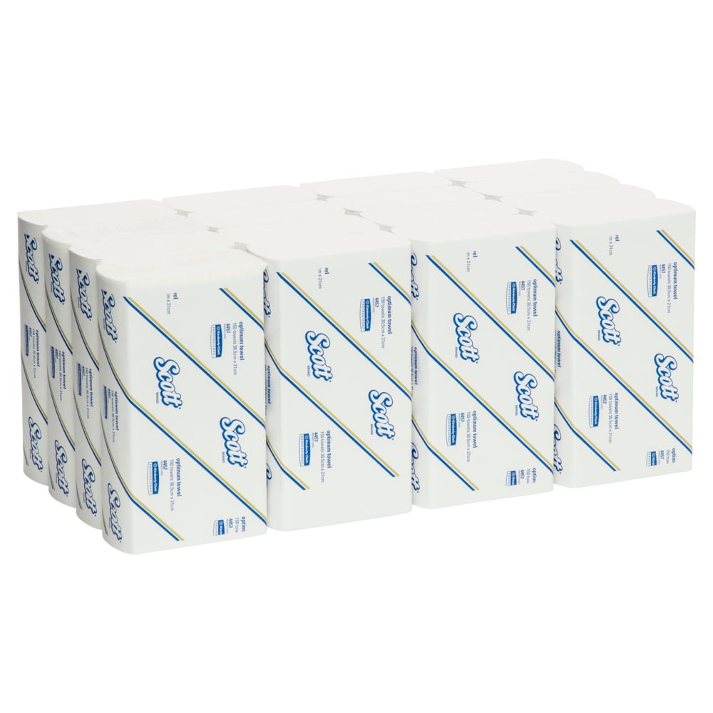 Scott Optimum Hand Towel Interleaved 150 Sheets 30.5 X 21cm Carton Of 16 Packs