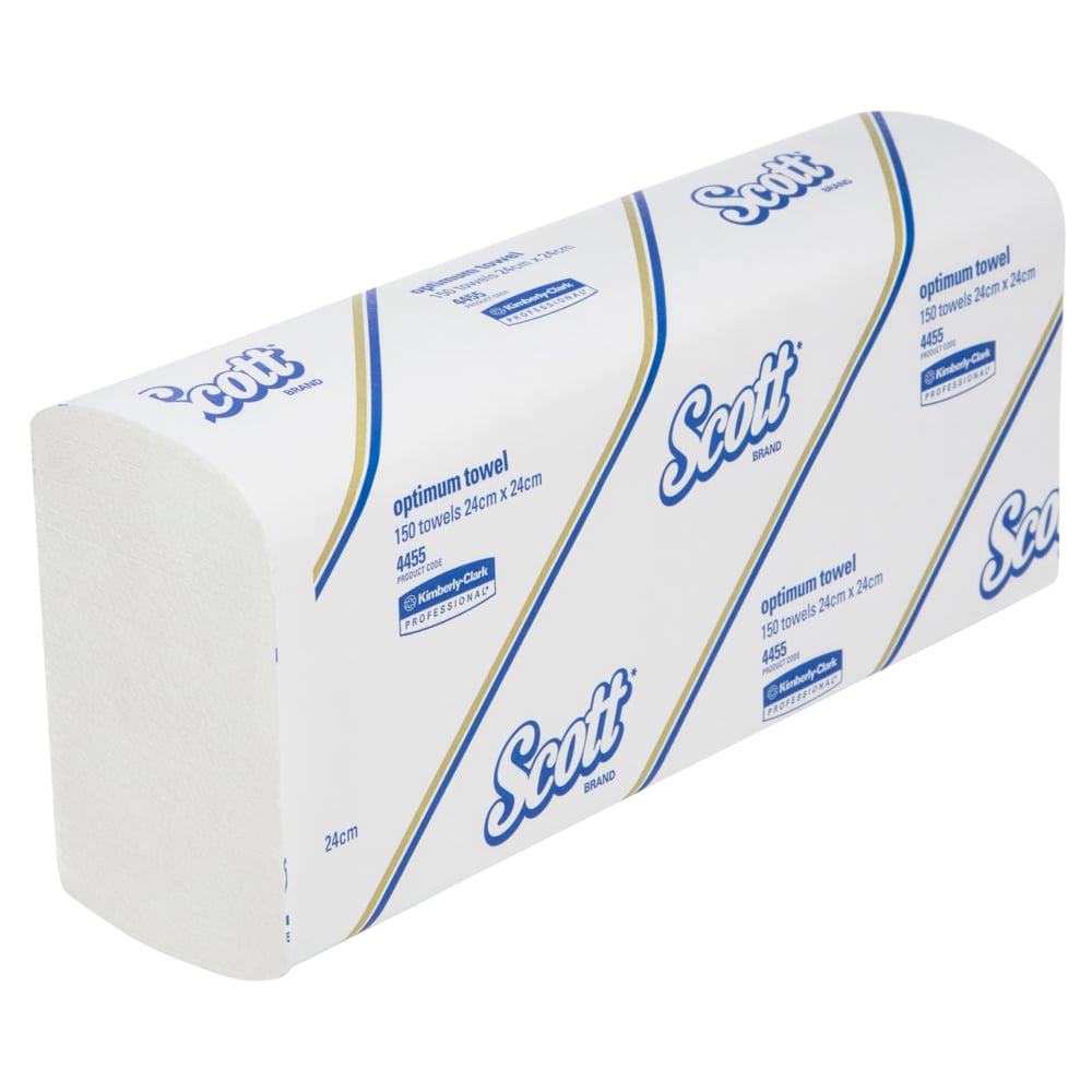 Scott Optimum Hand Towel White 24cm X 24cm Carton Of 16 Packs