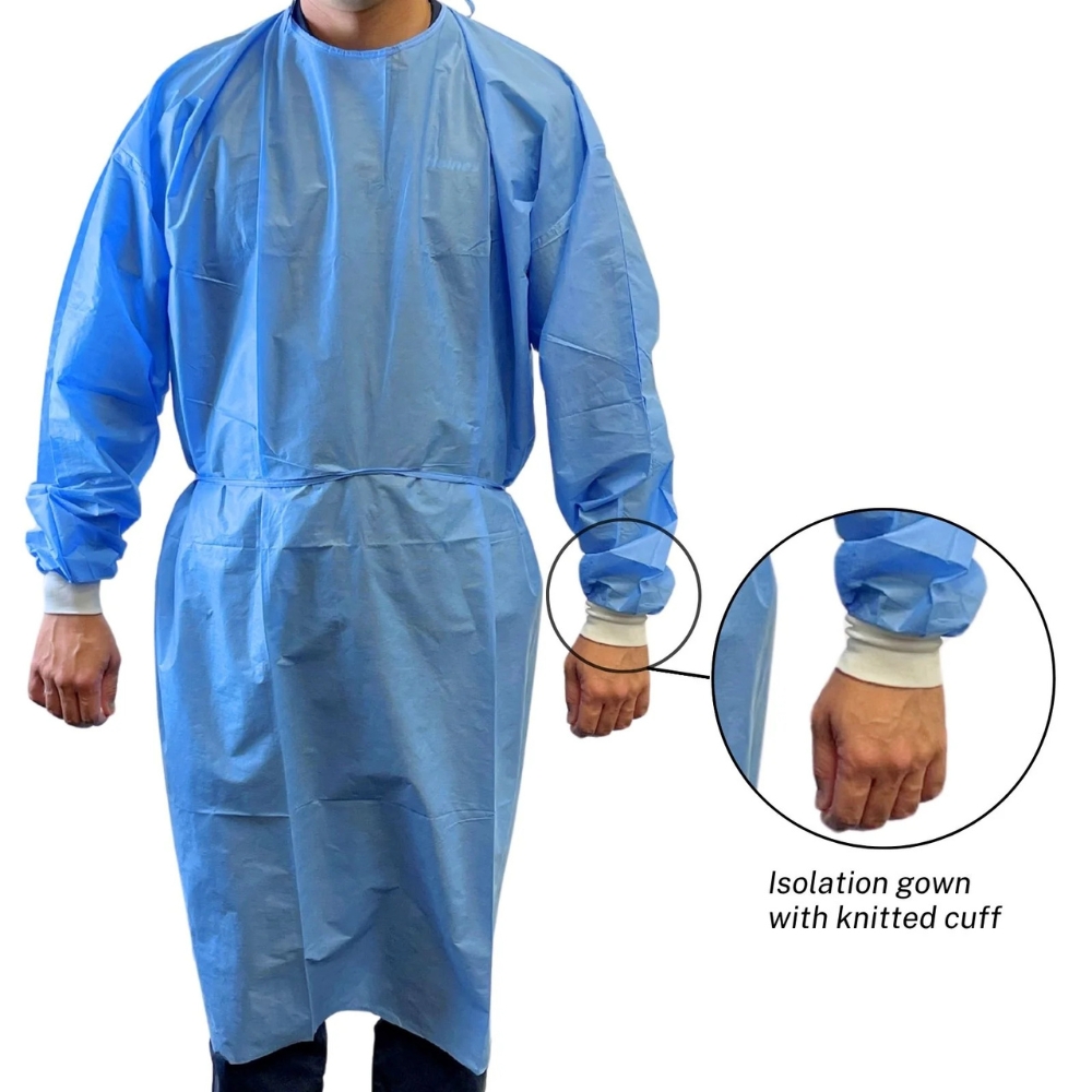 Haines Disposable Staff Level 3 Impervious Isolation Gowns Blue XX-Large Box Of 50