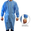 Haines Disposable Staff Level 3 Impervious Isolation Gowns Blue XX-Large Box Of 50