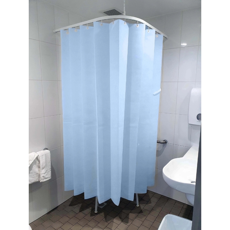 Haines Antimicrobial Medical Shower Curtains 2.5 x 1.8m Pastel Blue Box Of 15