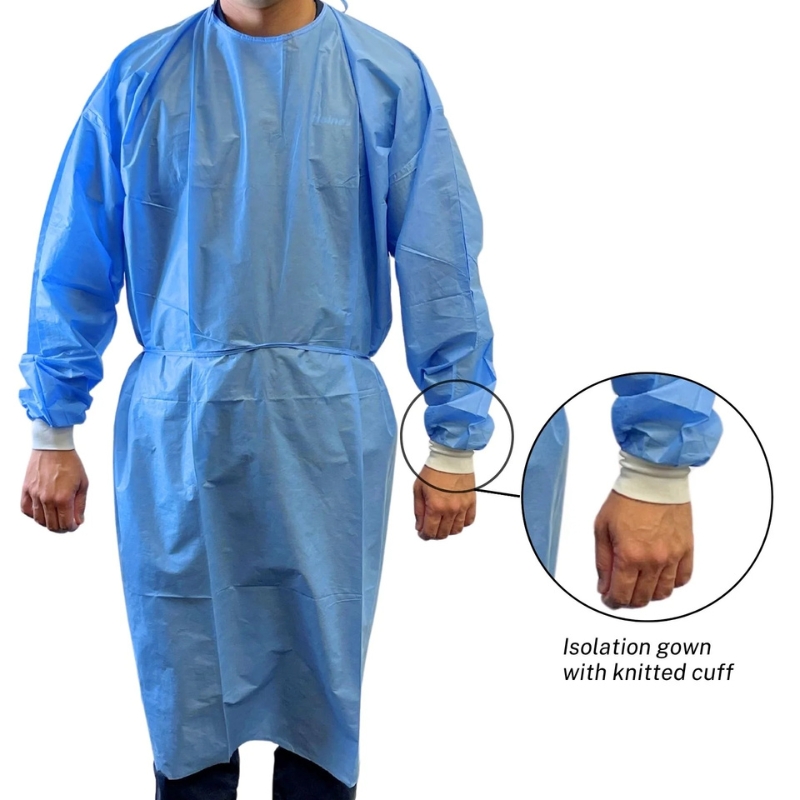 Haines AAMI Level 2 Staff Isolation Gown Blue Carton Of 100