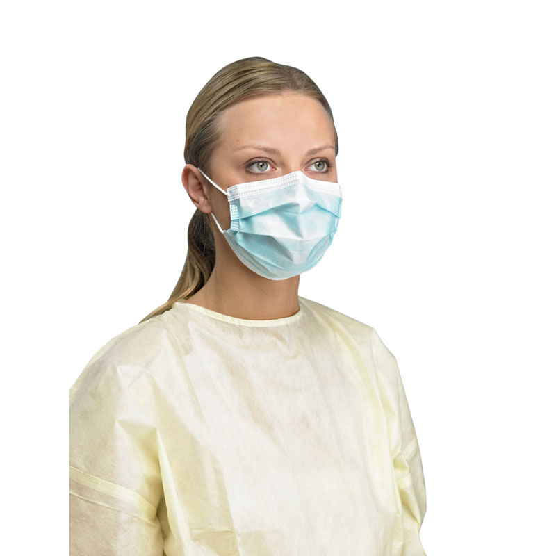 Primed Level 2 Anti-fog Earloop Procedure Strip Mask With Earloops Blue Box Of 50