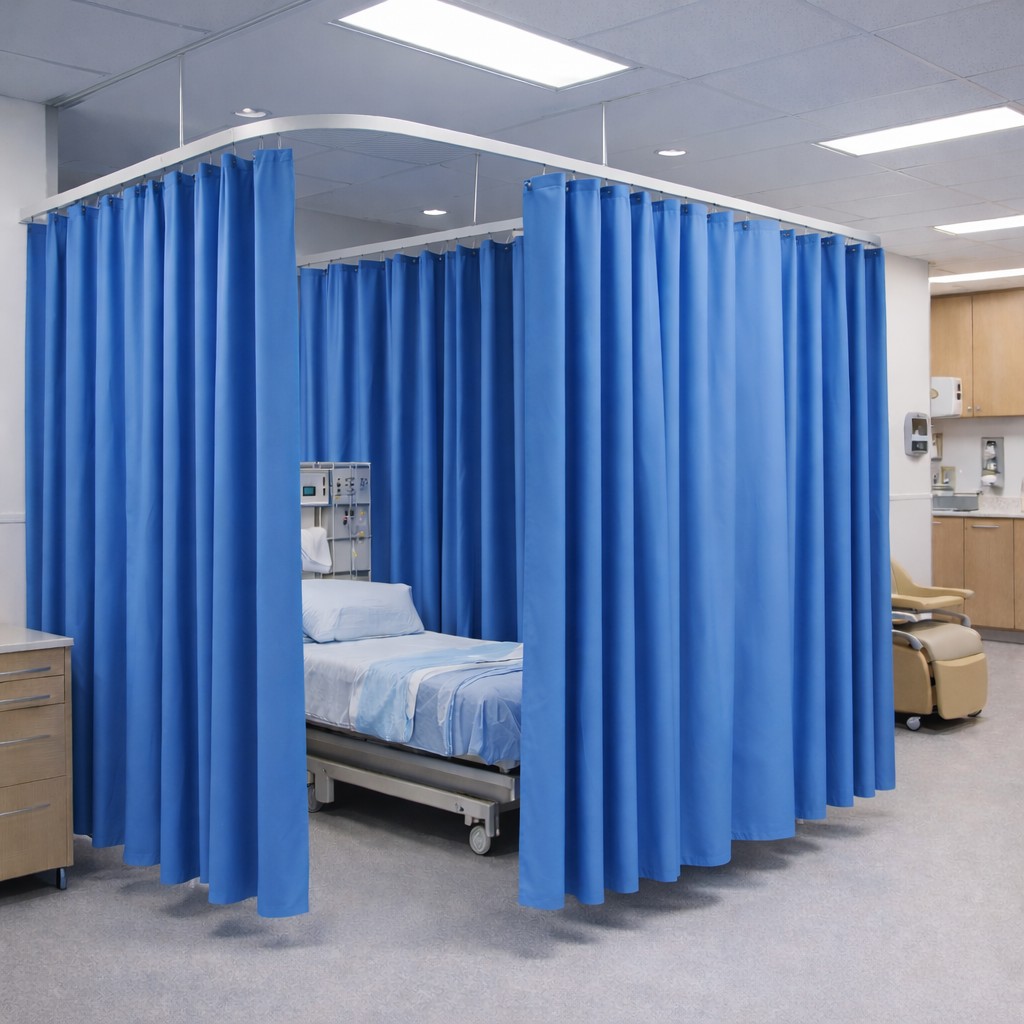 Medical Curtain Track L Shape 2600mm x 1400mm Silver