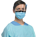 Sentry Primed 160 Procedure Antifog Antiglare Face Masks Visor With Earloops Blue 4 Ply Box Of 25