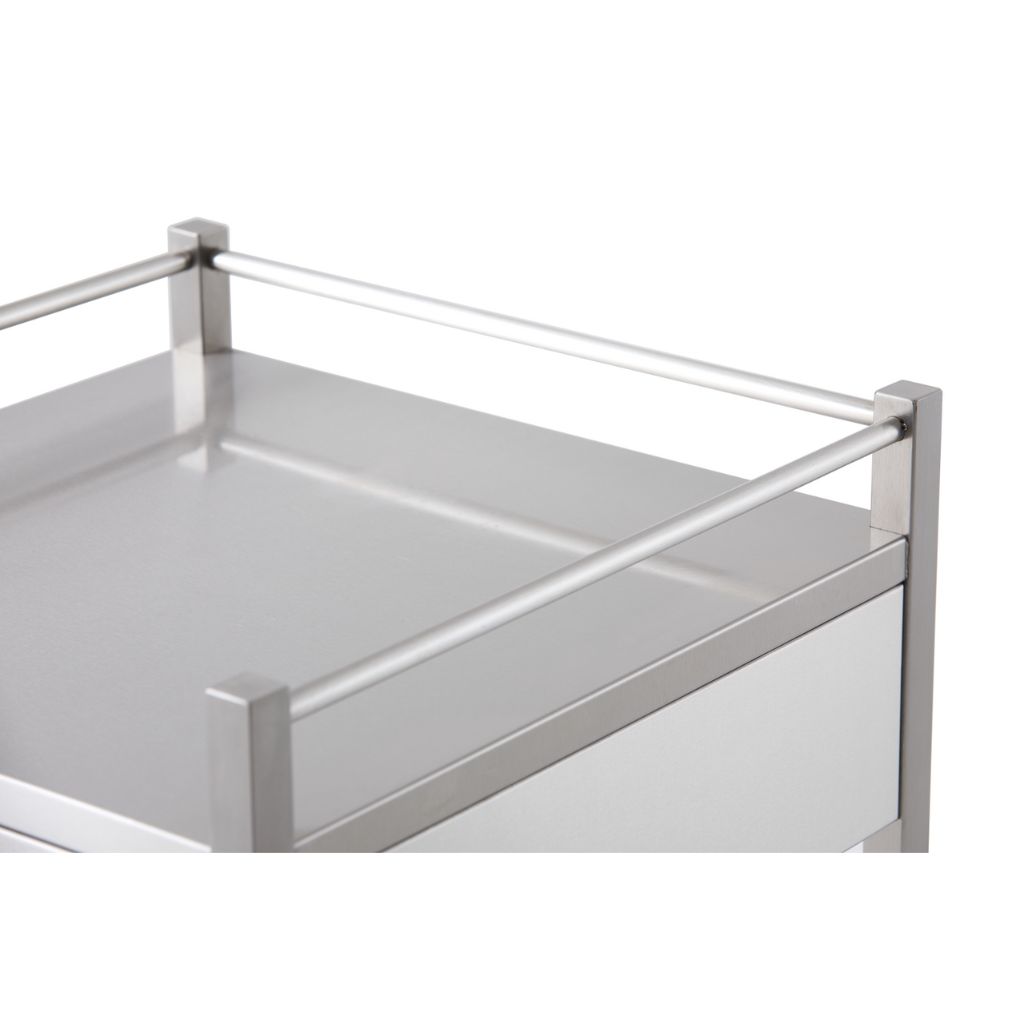 Pacific Medical Stainless Steel Trolley Single 3 Drawer
