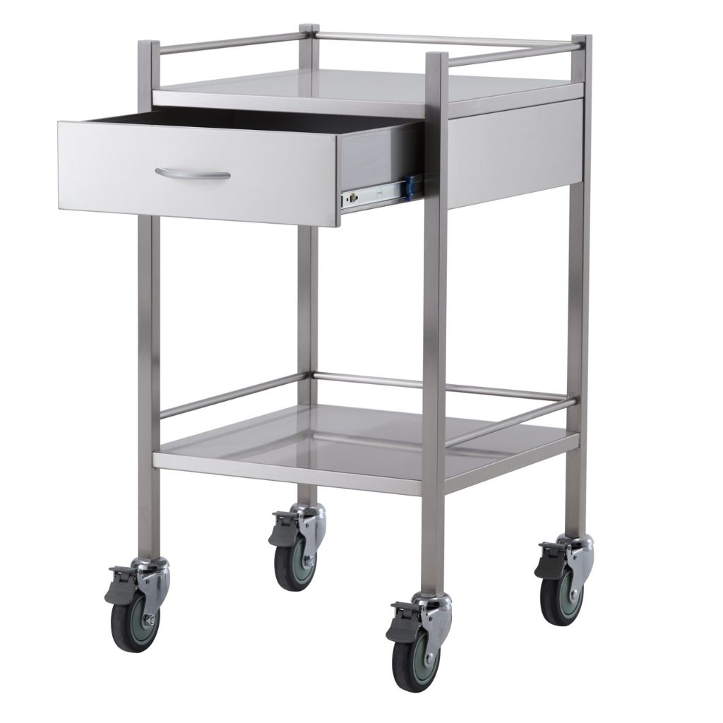 Pacific Medical Stainless Steel Trolley Single 1 Drawer