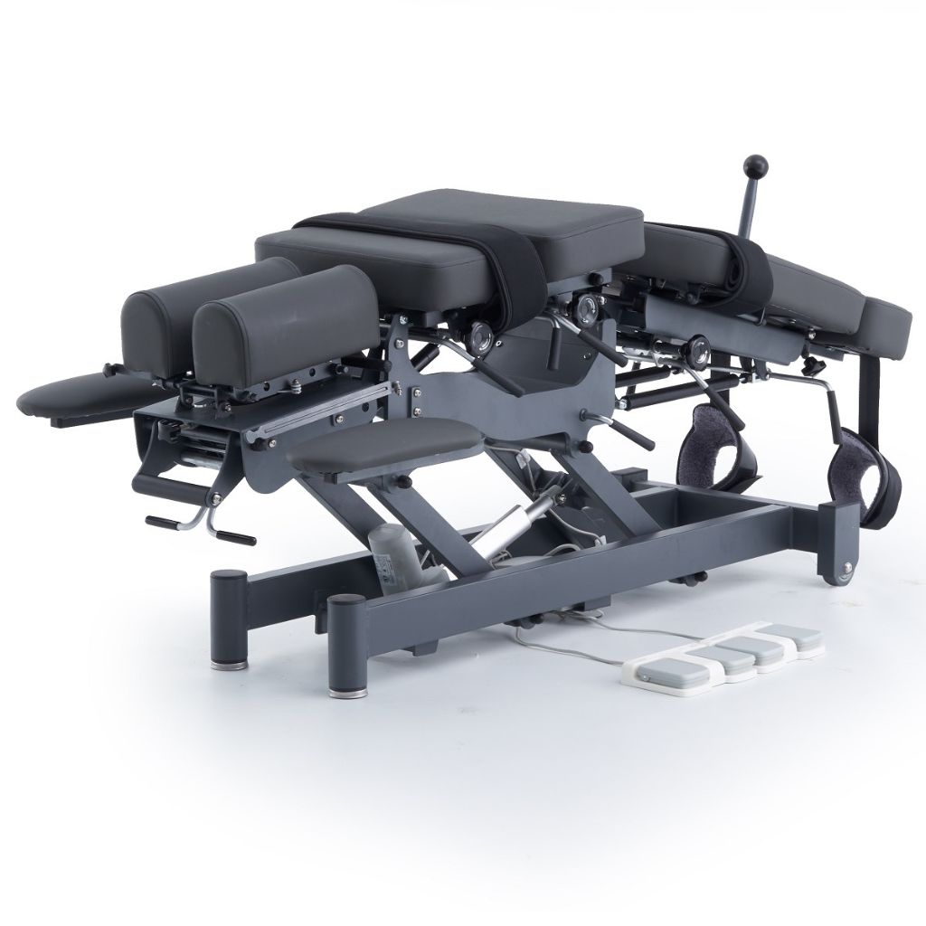 Pacific Medical Stealth Flexion Distraction Chiropractic Table With 4 Drop Sections Black