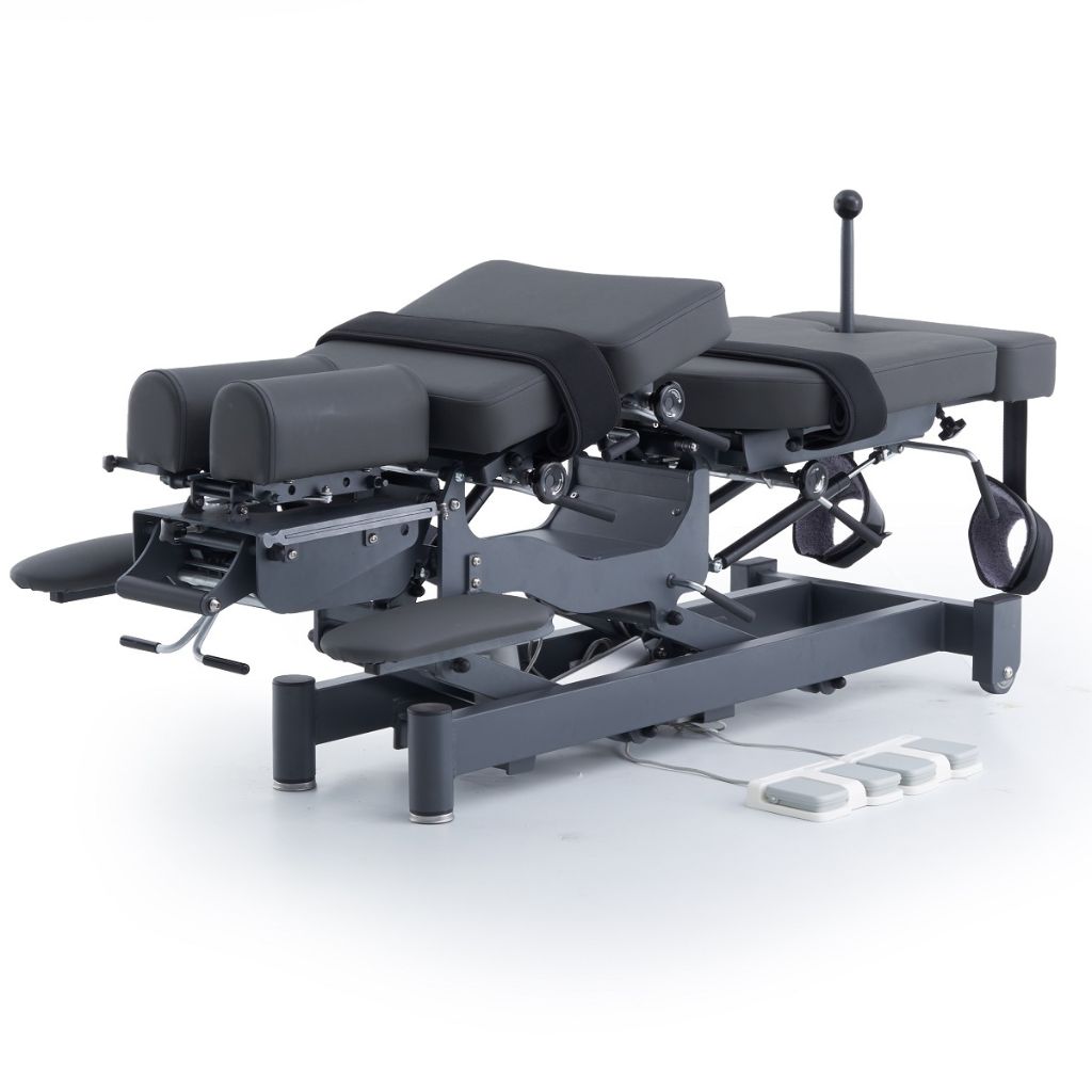 Pacific Medical Stealth Flexion Distraction Chiropractic Table With 4 Drop Sections Black