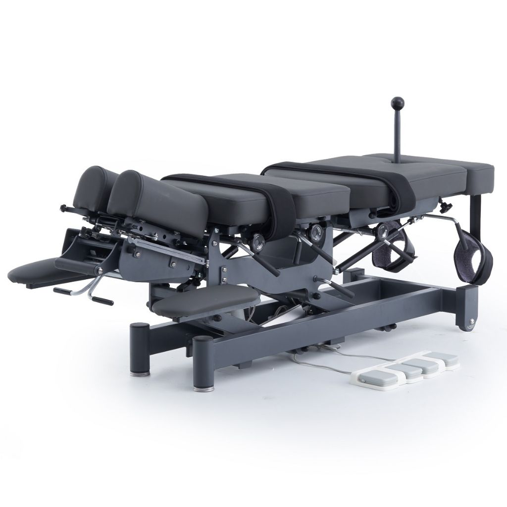 Pacific Medical Stealth Flexion Distraction Chiropractic Table With 4 Drop Sections Black