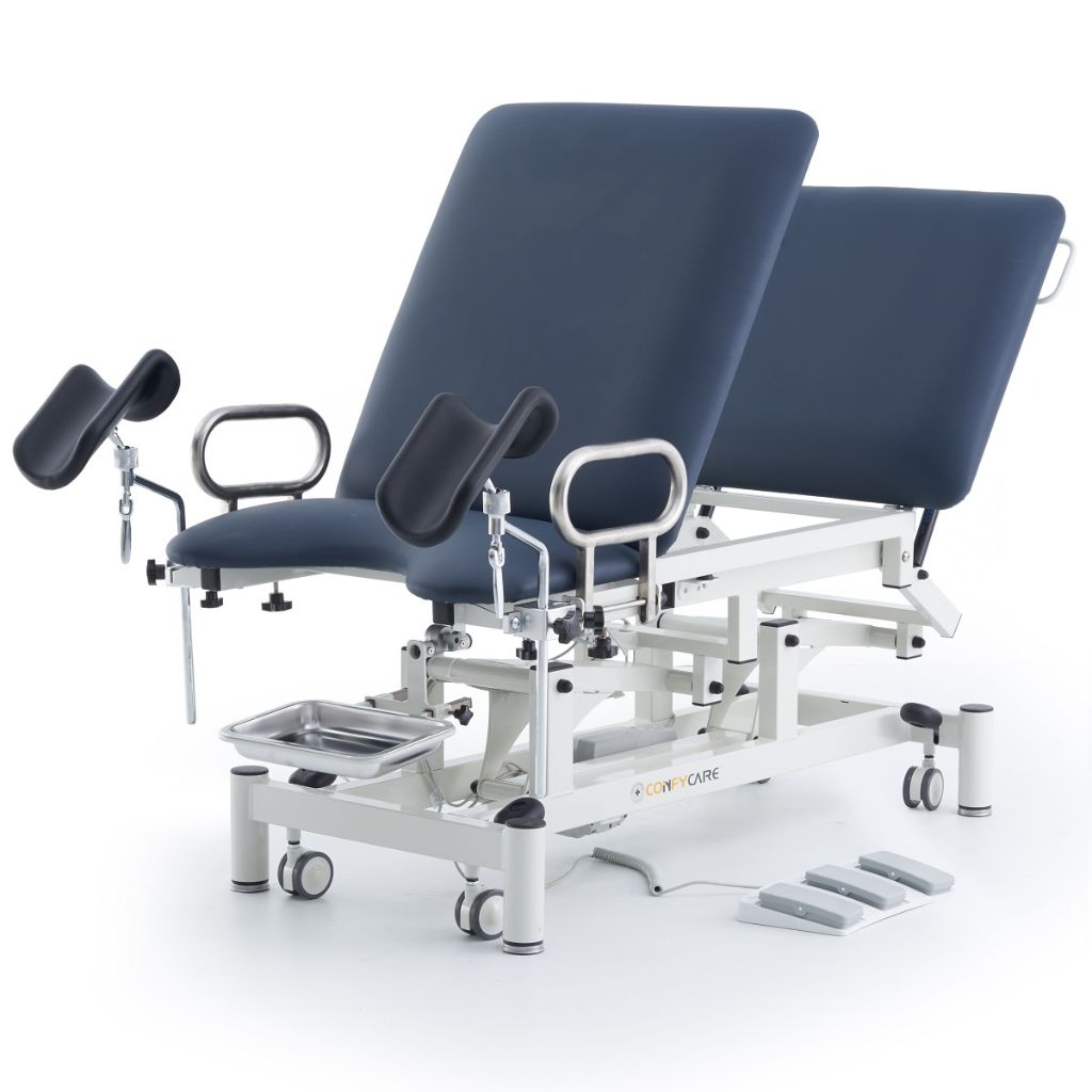 Pacific Medical Premium Gynaecology Treatment Chair Dual Motor Gas Struts Navy Blue