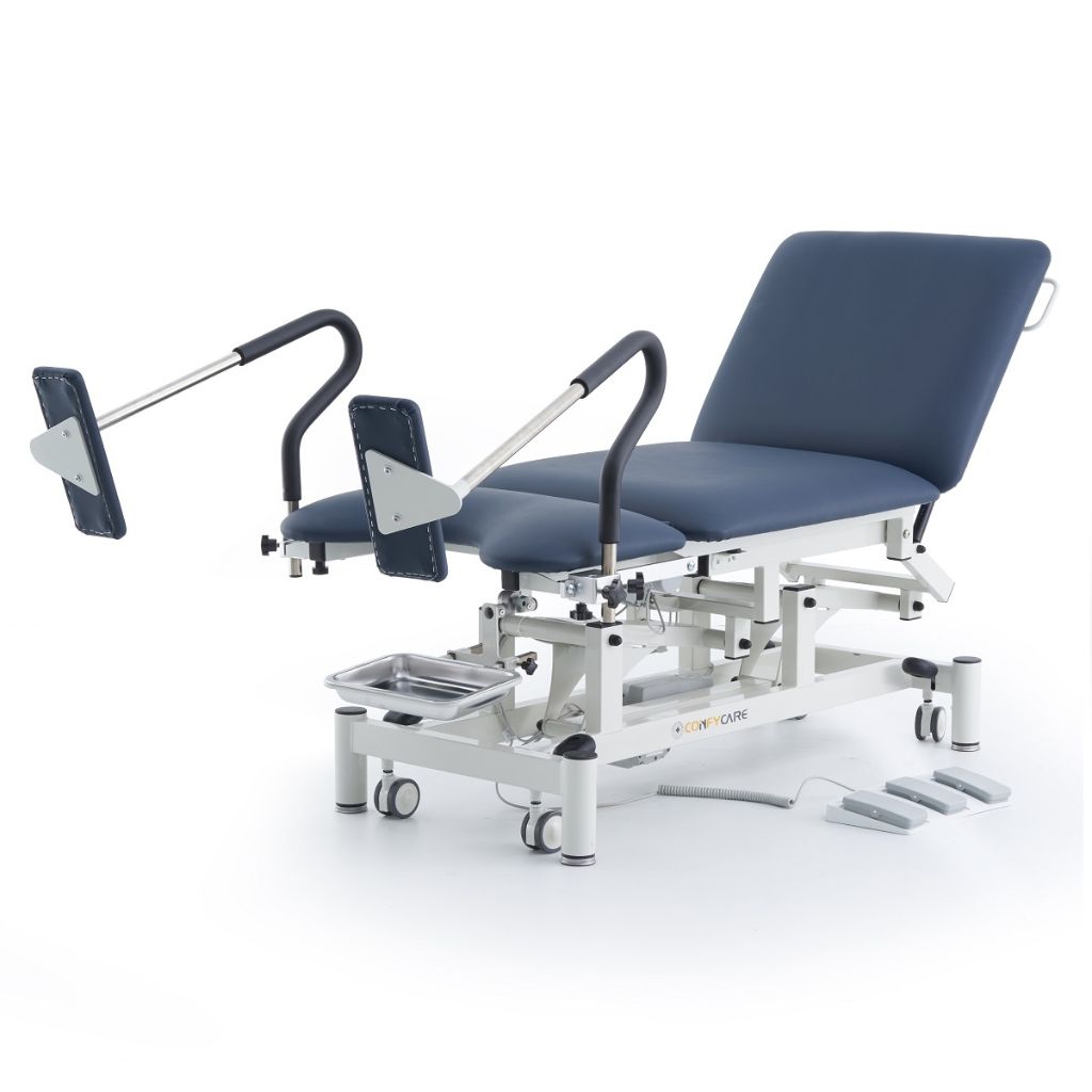 Pacific Medical Premium Gynaecology Treatment Chair Dual Motor Gas Struts Navy Blue