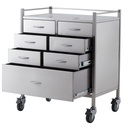 Pacific Medical Stainless Steel Resuscitation Trolley 7 Drawer