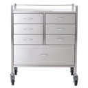 Pacific Medical Stainless Steel Resuscitation Trolley 7 Drawer