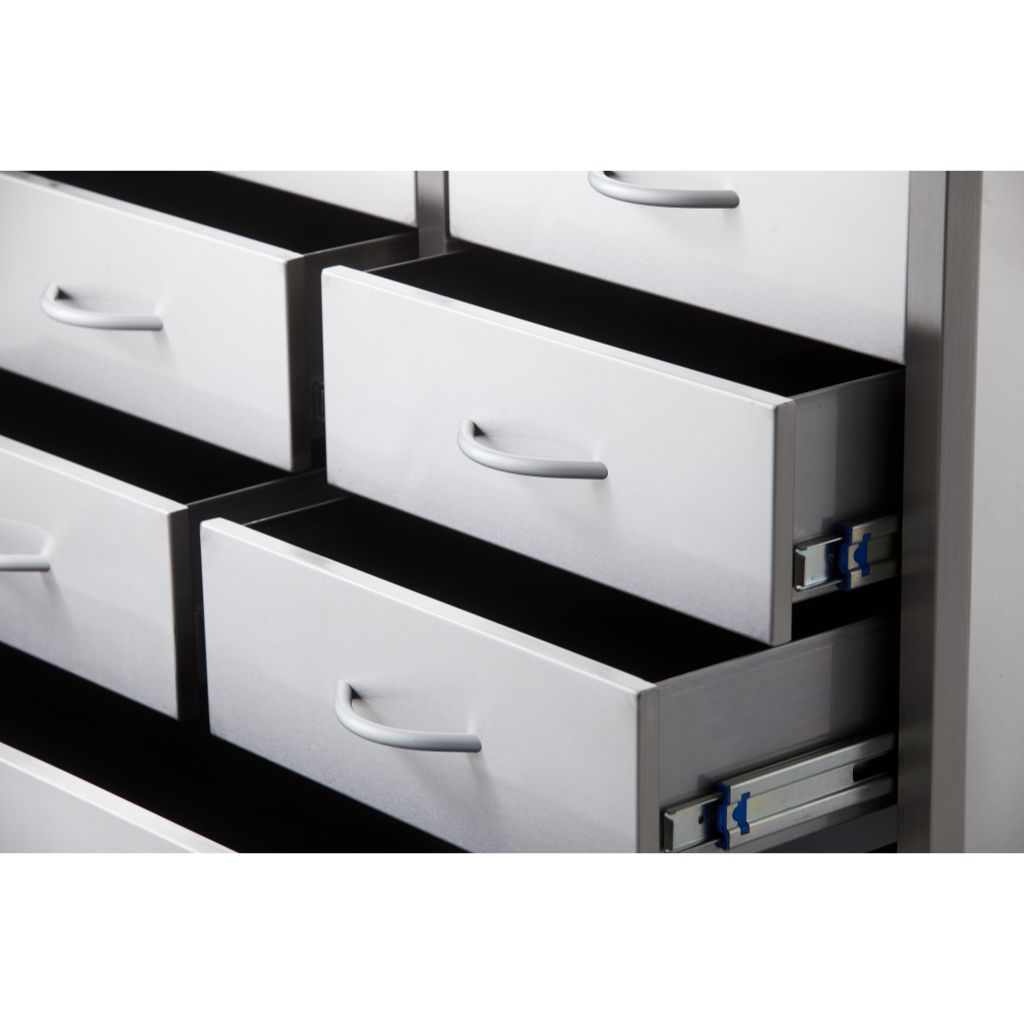 Pacific Medical Stainless Steel Resuscitation Trolley 7 Drawer