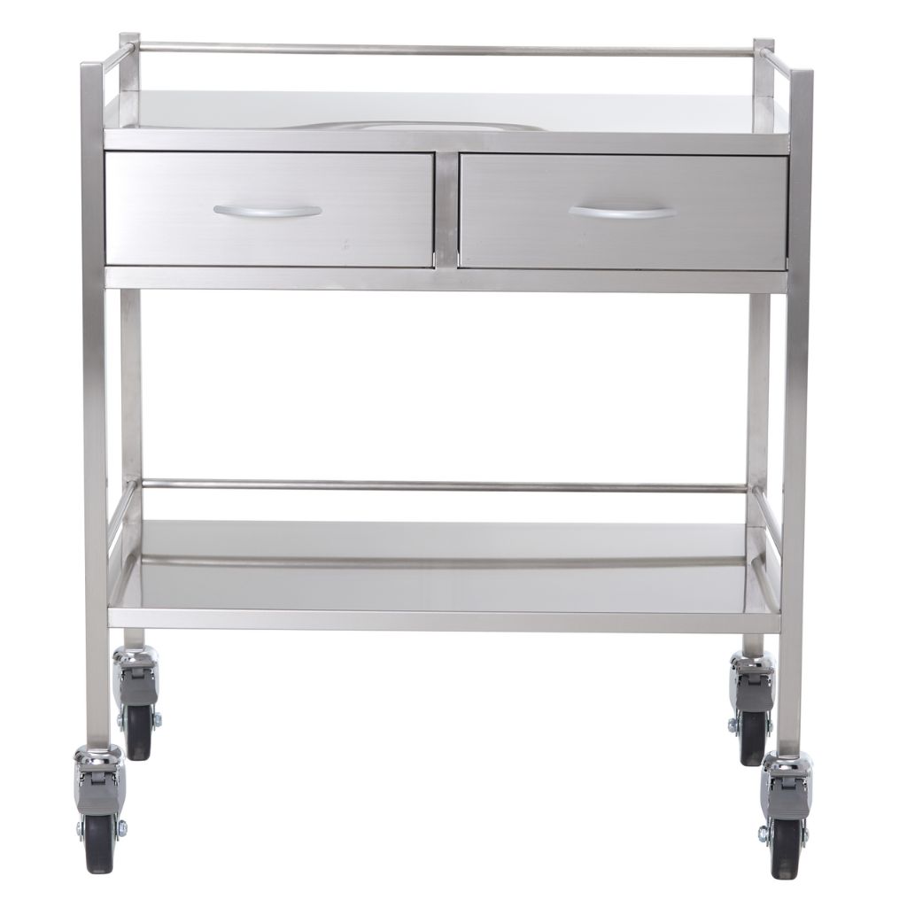 Pacific Medical Stainless Steel Trolley Double 2 Drawer Side By Side