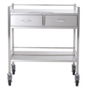 Pacific Medical Stainless Steel Trolley Double 2 Drawer Side By Side