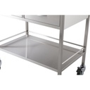 Pacific Medical Stainless Steel Trolley Double 2 Drawer Side By Side