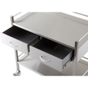 Pacific Medical Stainless Steel Trolley Double 2 Drawer Side By Side
