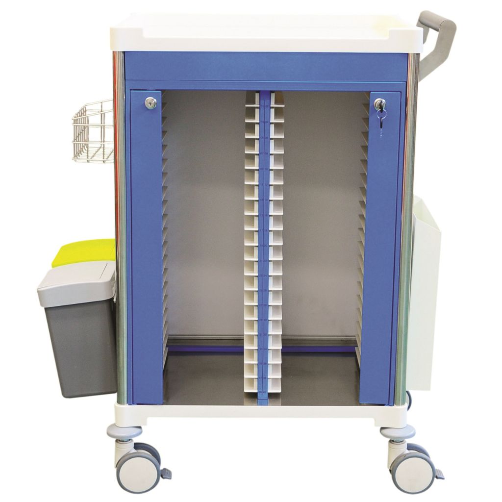 Pacific Medical Medical Records Trolley No Drawer Blue