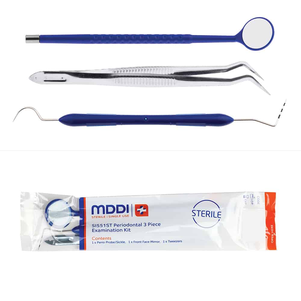 MDDI Periodontal 3 Piece Examination Kit Box of 100