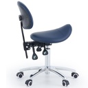Pacific Medical Saddle Stool With Backrest Navy Blue
