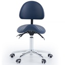 Pacific Medical Saddle Stool With Backrest Navy Blue