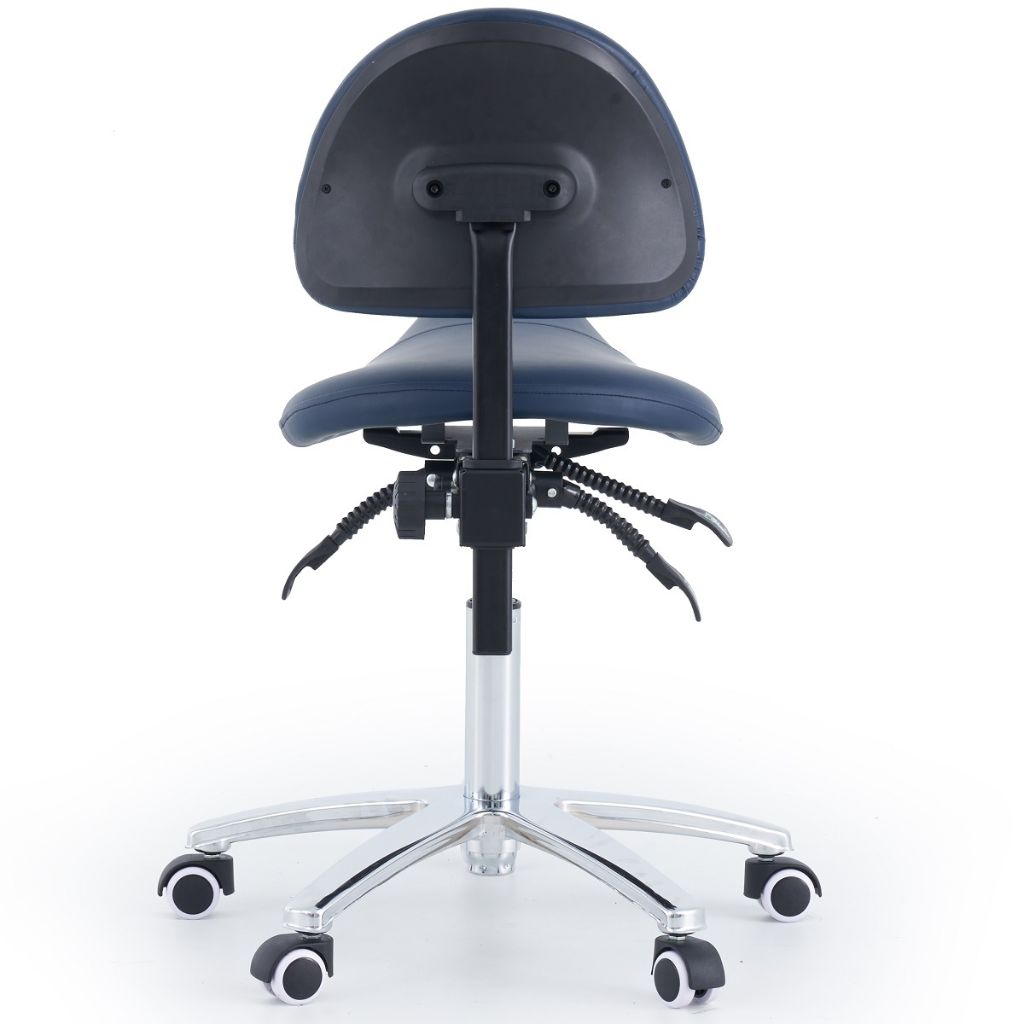 Pacific Medical Saddle Stool With Backrest Navy Blue