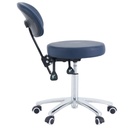 Pacific Medical Round Stool With Backrest Navy Blue
