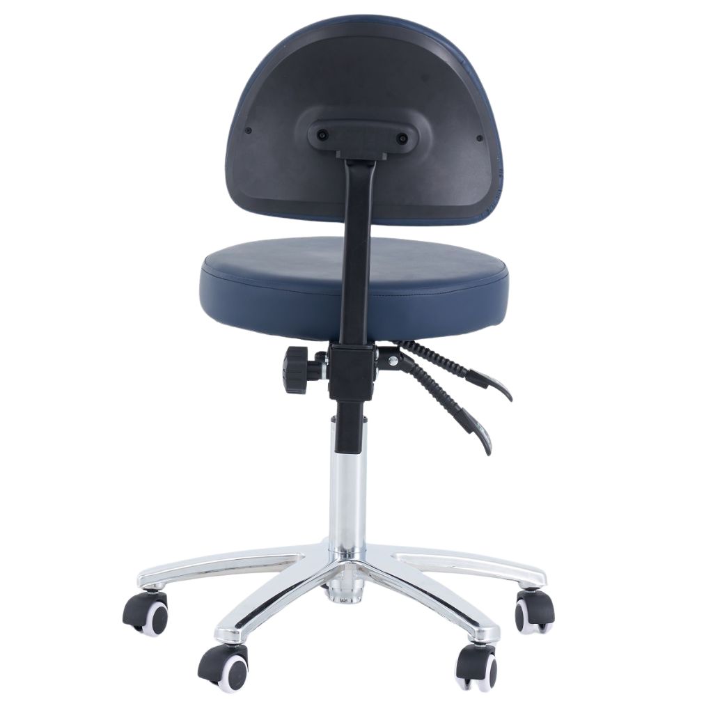 Pacific Medical Round Stool With Backrest Navy Blue