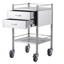 Pacific Medical Stainless Steel Trolley Single 2 Drawer
