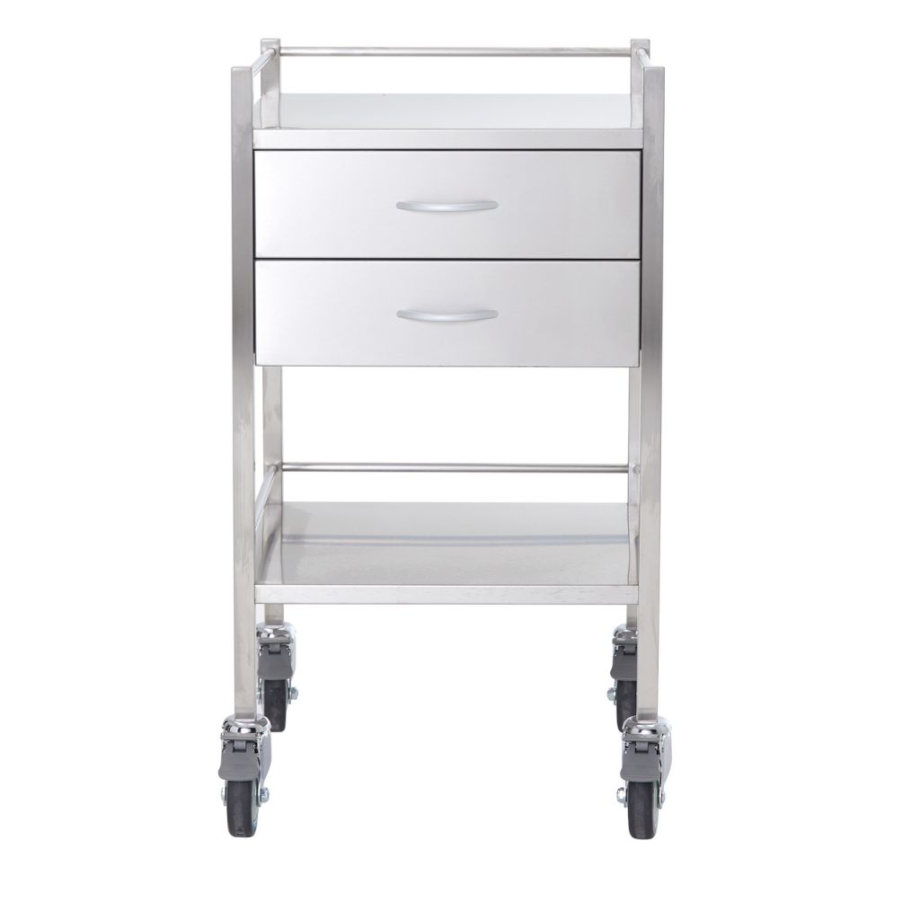 Pacific Medical Stainless Steel Trolley Single 2 Drawer