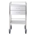 Pacific Medical Stainless Steel Trolley Single 2 Drawer