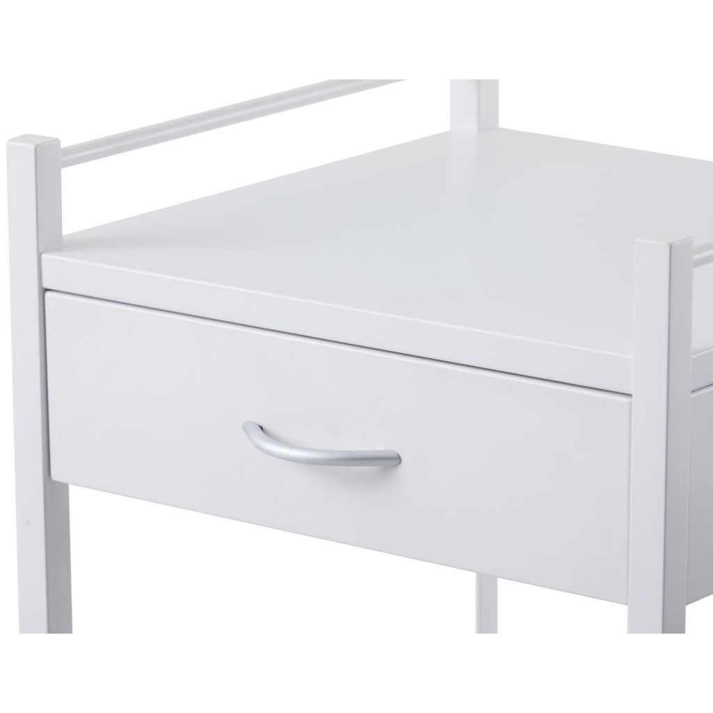 Pacific Medical Powder Coated Steel Trolley Single 1 Drawer
