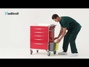 Pacific Medical Emergency Medical Trolley 5 Drawer Red