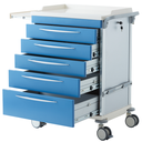 Pacific Medical Anesthesia Medical Trolley 5 Drawer Blue