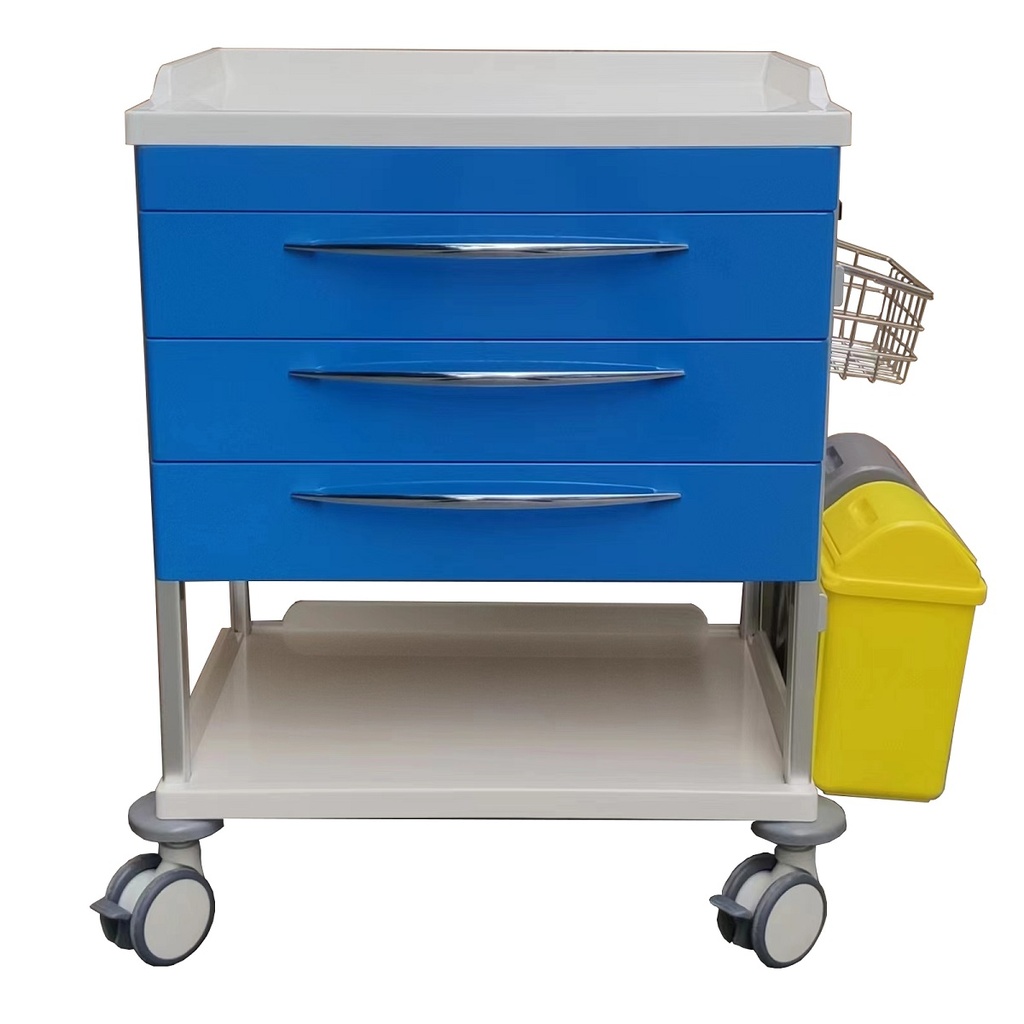Pacific Medical Treatment Trolley 3 Drawer Blue