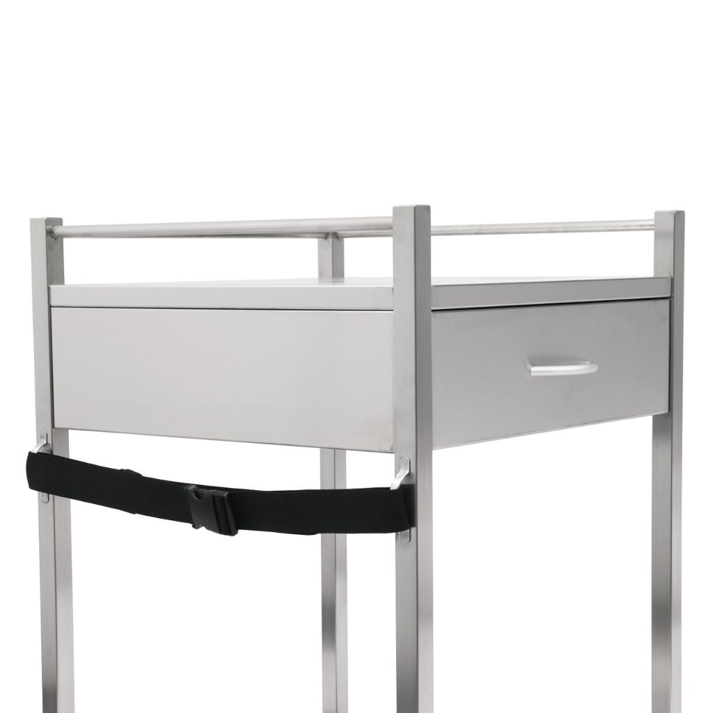 Pacific Medical Stainless Steel Oxygen Trolley Single 1 Drawer