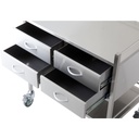 Pacific Medical Stainless Steel Trolley Double 4 Drawer 2 Over 2