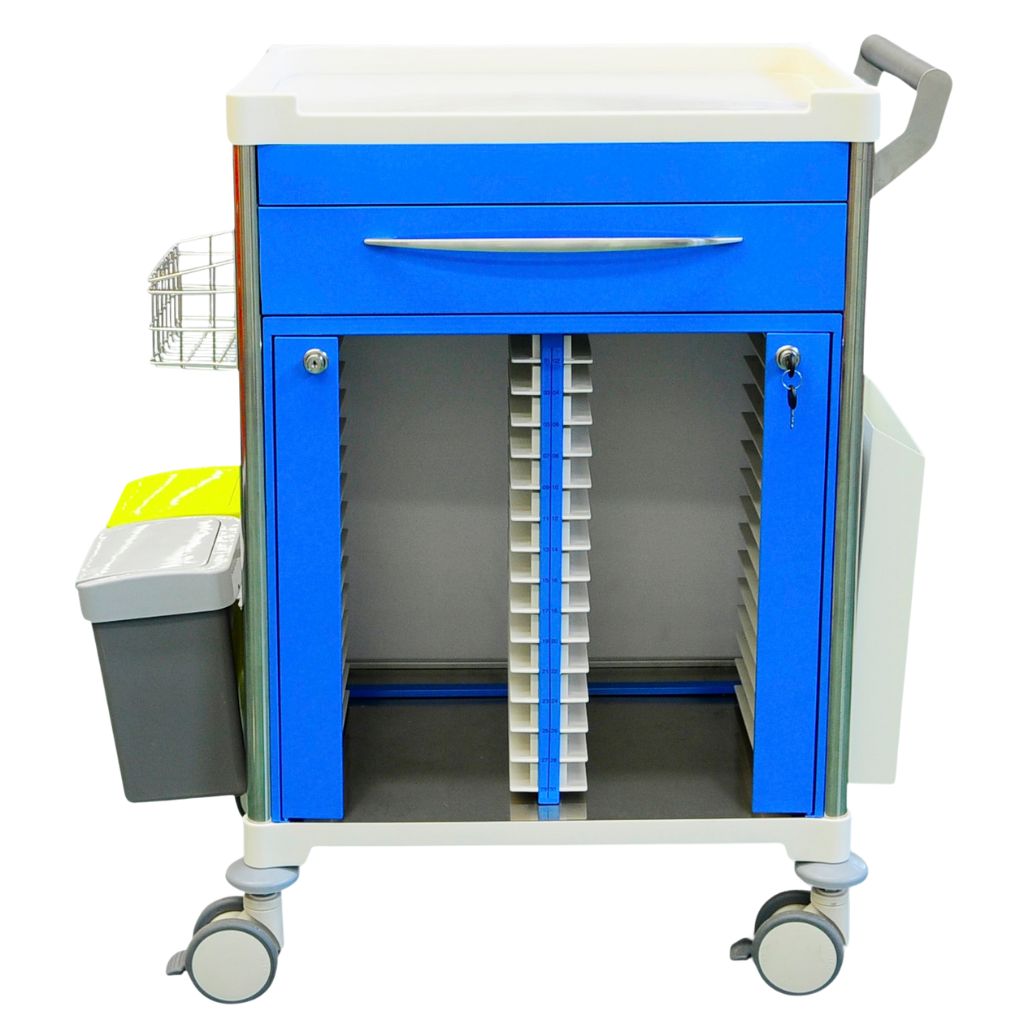 Pacific Medical Medical Records Trolley 1 Drawer Blue