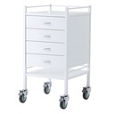Pacific Medical Powder Coated Steel Trolley Single 4 Drawer