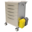 Pacific Medical Medicine Trolley 5 Drawer White