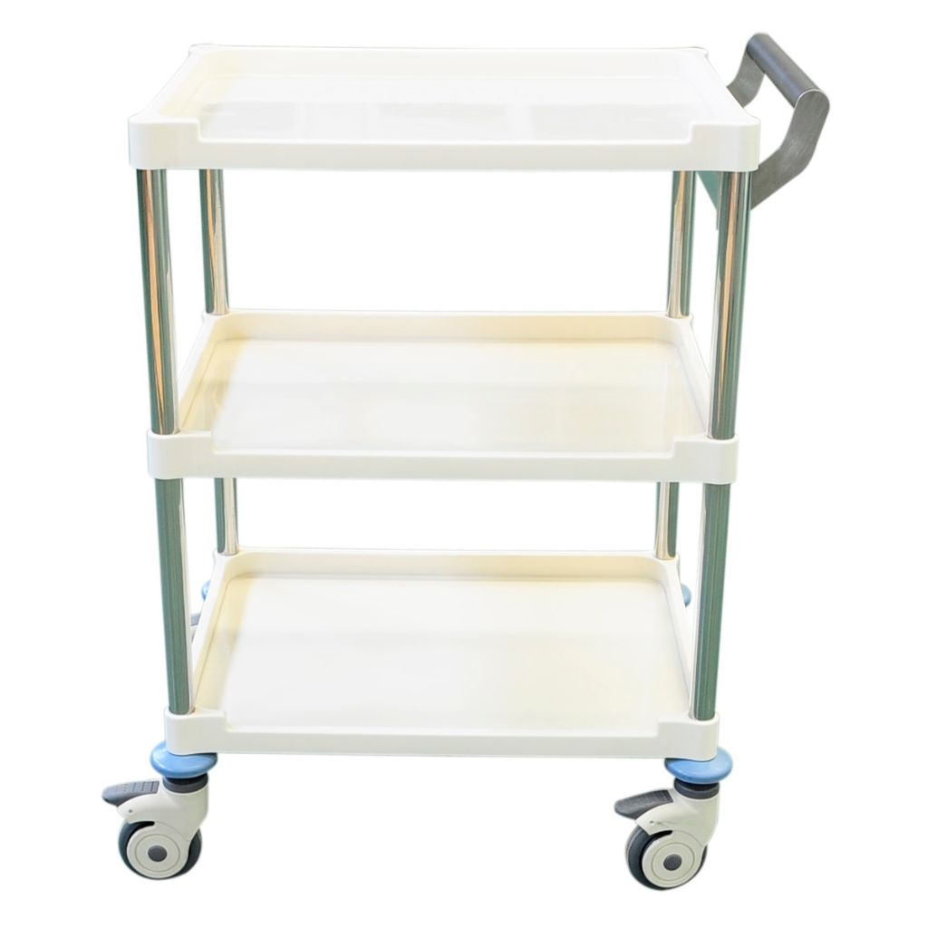 Pacific Medical Instrument Trolley 1 Shelf White