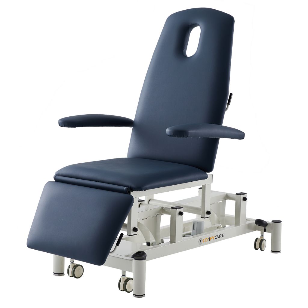 Pacific Medical Podiatry Chair Multi-Purpose Chair Gas Lift Leg And Back Section Navy Blue