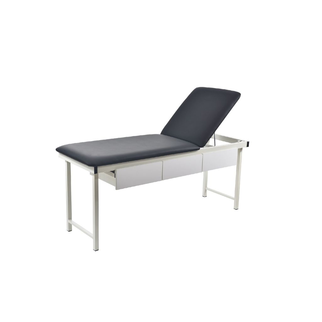 Pacific Medical Fixed Height Free Standing Table 3 Drawer Black No Facehole