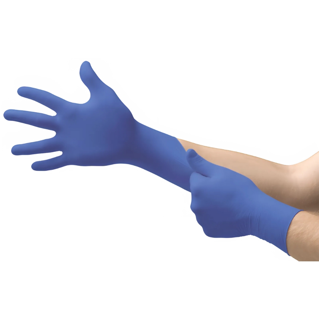 Ansell Micro-Touch Blue Nitrile Powder Free Examination Gloves Box of 200