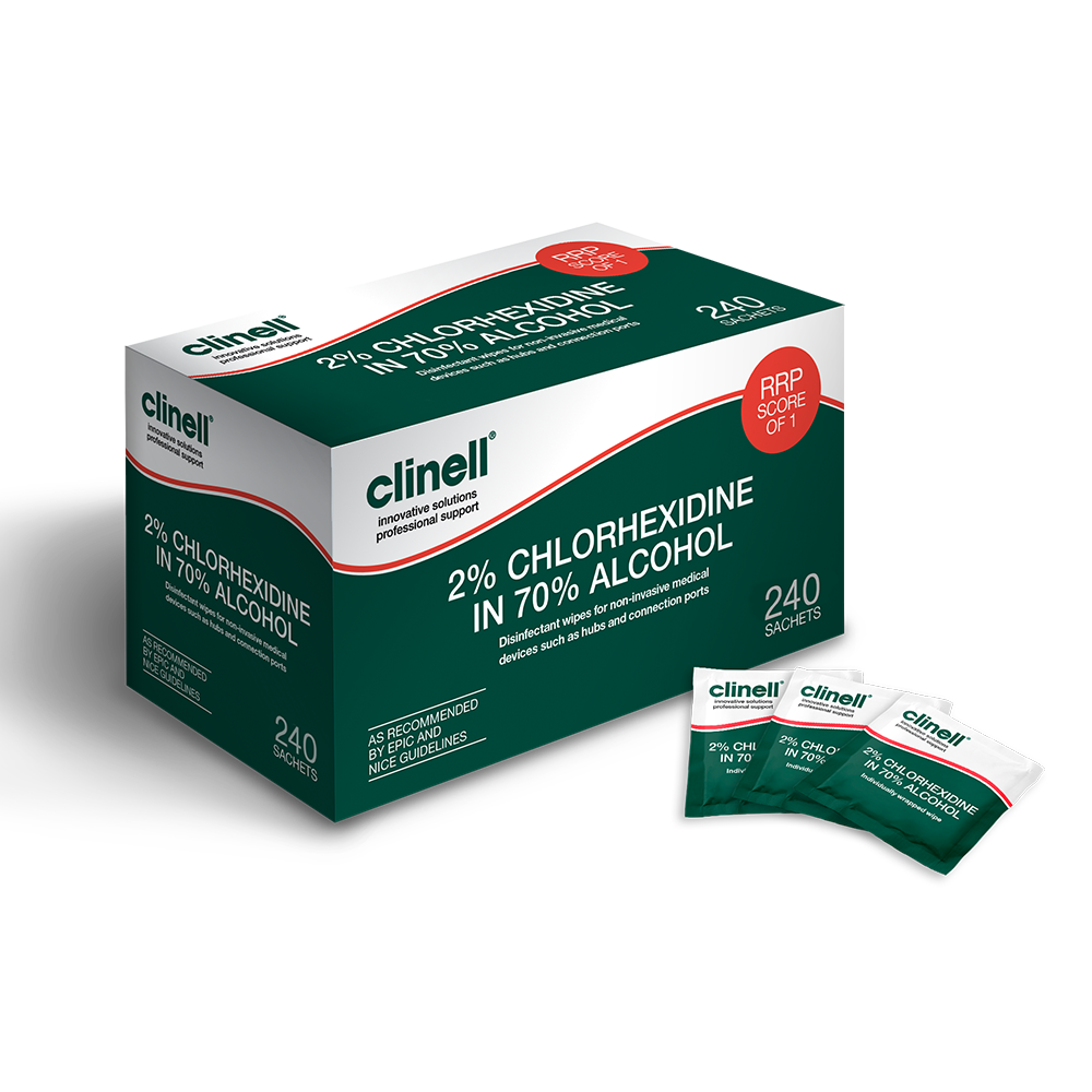 Clinell 2% Chlorhexidine In 70% Alcohol Wipes Pack Of 240