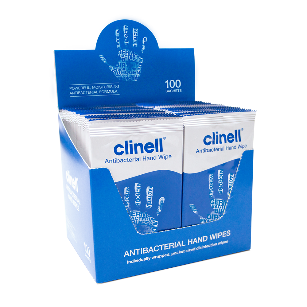 Clinell Antibacterial Handwipes Singles (100)