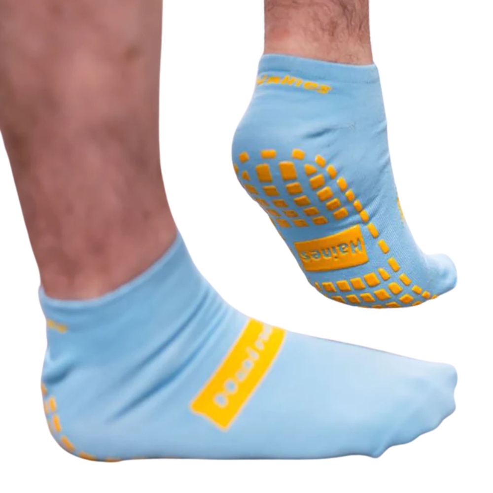 Haines SallySock Non-Slip Patient Socks Large Sock size - Yellow Grips Pack of 20 Pairs