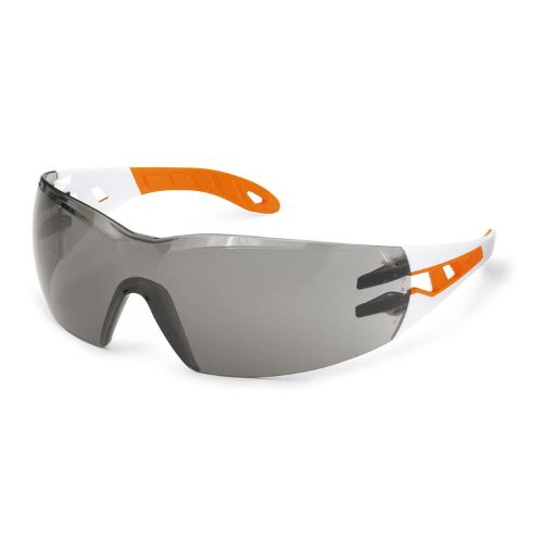 Uvex Pheos Glasses Small Face White/Orange Frame Tinted Lens